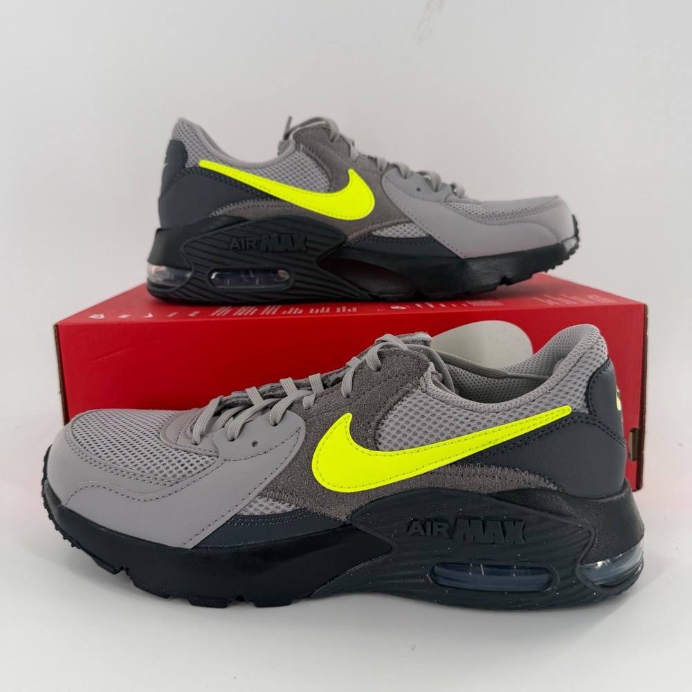 Nike Air Max Excee Mens Atmosphere Grey Neon Yellow FZ5486-007 Size 8.5 NWOB